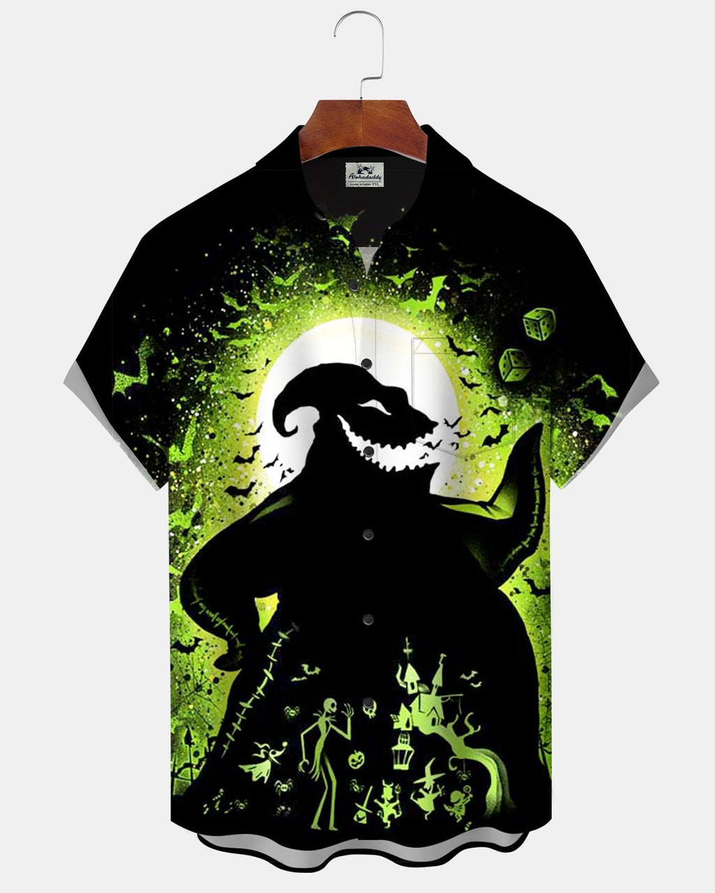 Halloween Ghost Skull Pumpkin Print Men's Short-Sleeve Shirt