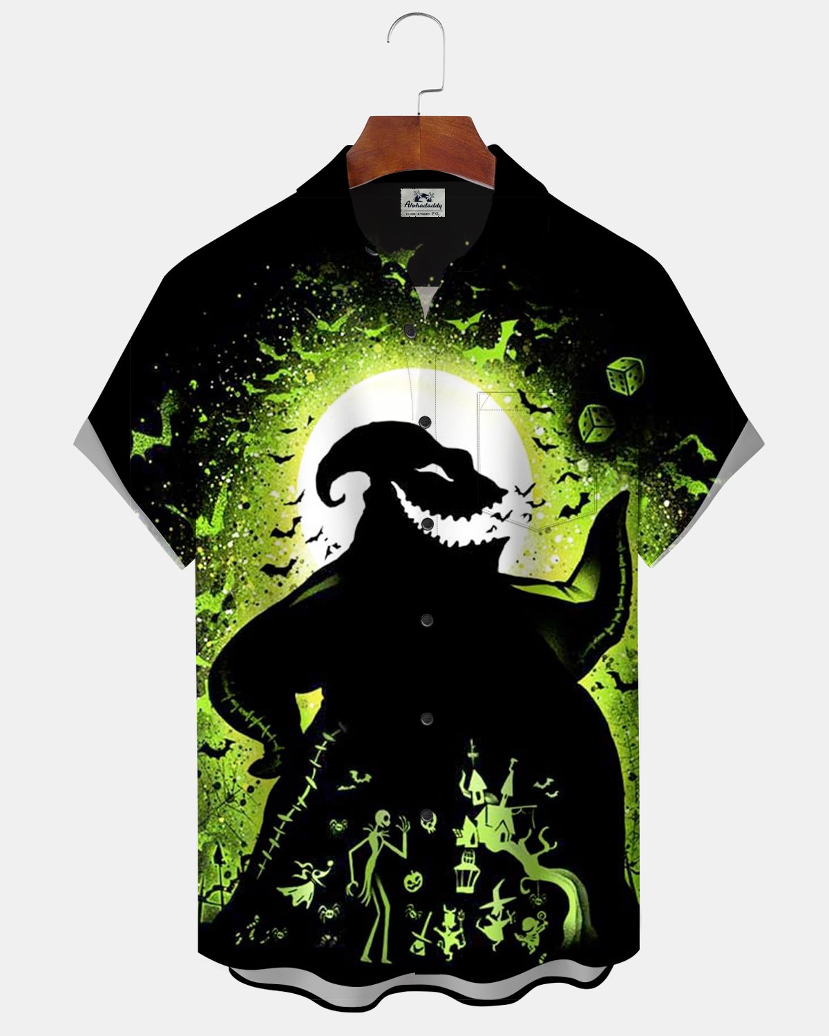 Halloween Ghost Skull Pumpkin Print Men's Short-Sleeve Shirt