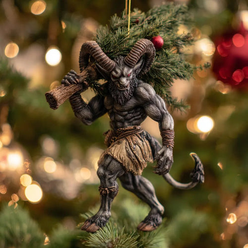 2026 Krampus Christmas Mica Ornament – Dark Holiday Mischief Collection