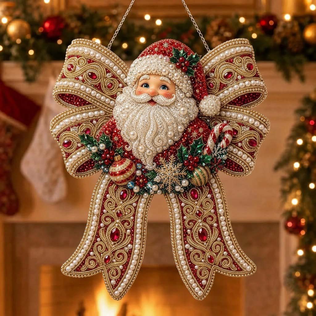 Sparkling Santa Treasures Christmas Mica Ornament