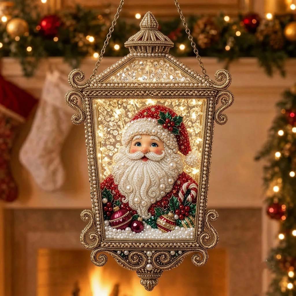 Sparkling Santa Treasures Christmas Mica Ornament