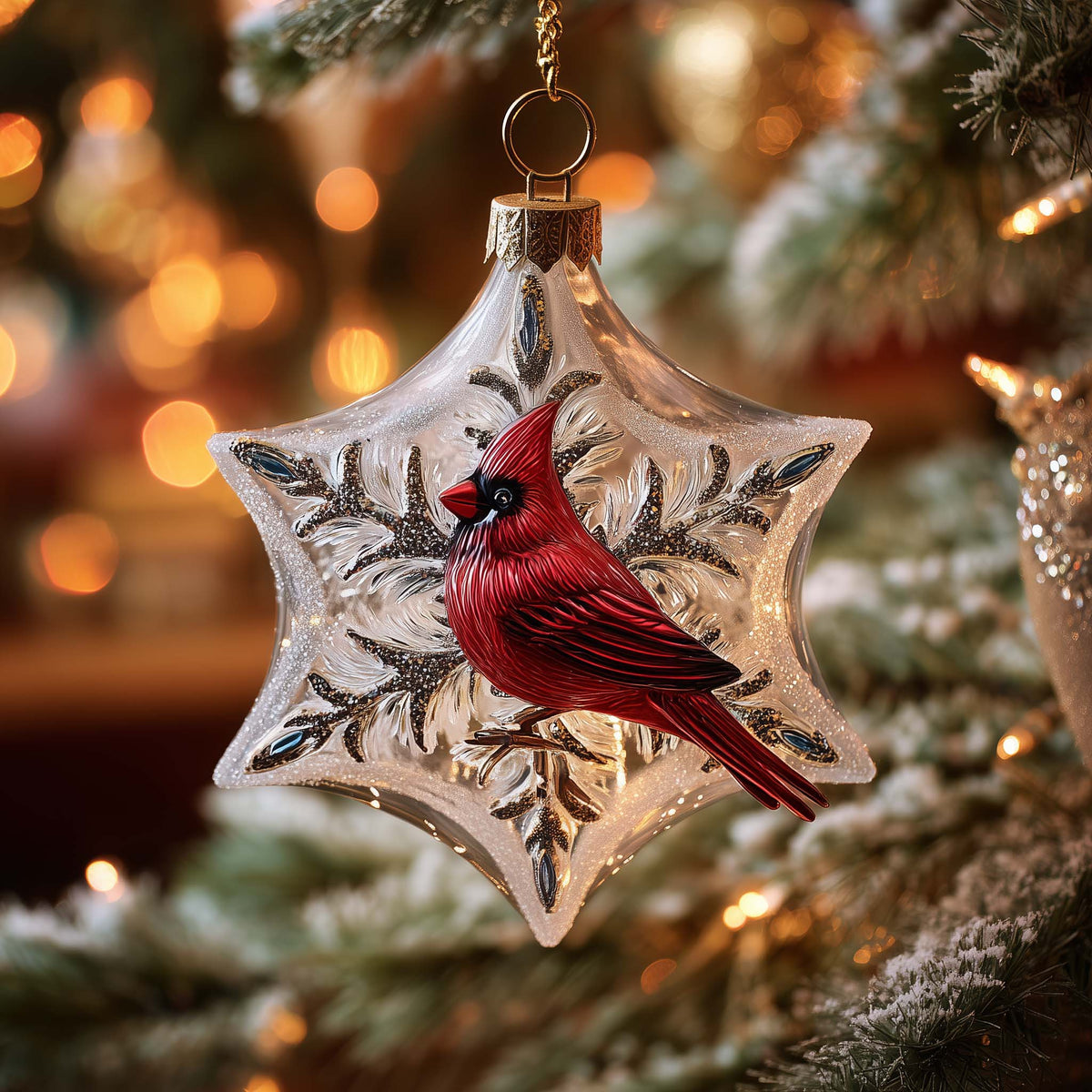 Cardinal Whisper Christmas Mica Ornament GFSPYC112
