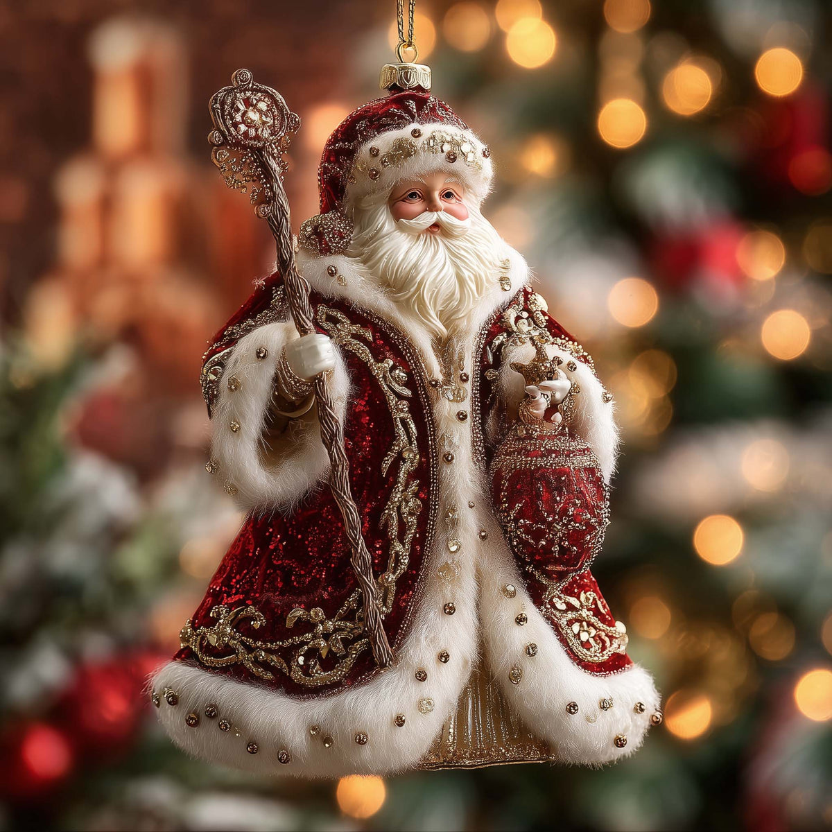 Jolly Santa Christmas Mica Ornament GFSPYC67