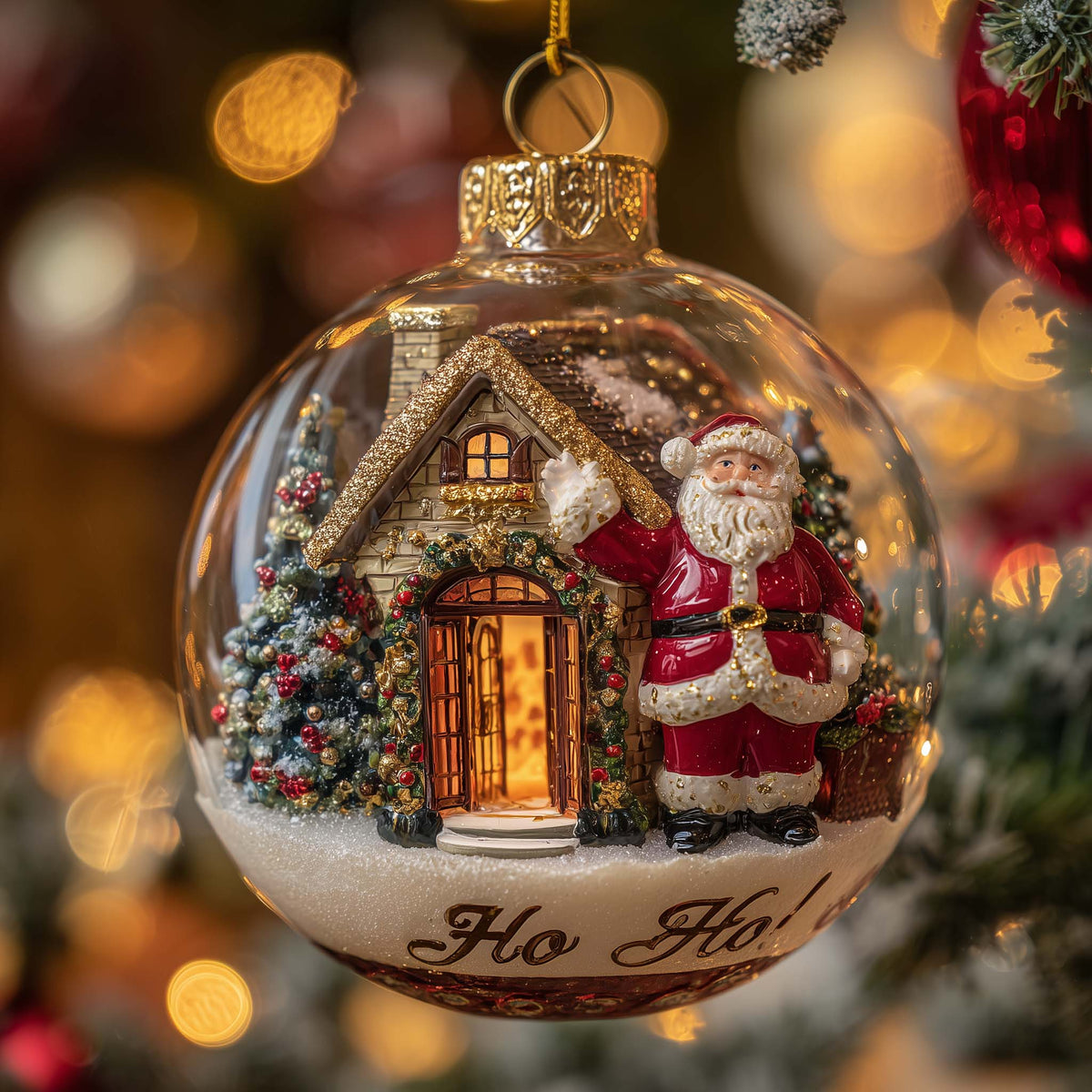 Jolly Santa Christmas Mica Ornament GFSPYC68
