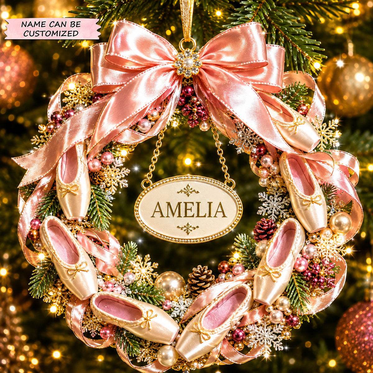 Personalized Ballet Christmas Mica Ornament
