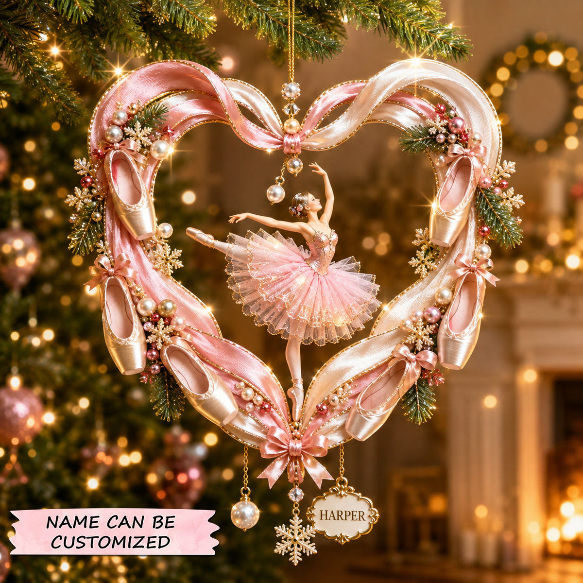 Personalized Ballet Christmas Mica Ornament