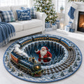 Polar Express Train Santa Quilted Round Mat GFTOLAN1618