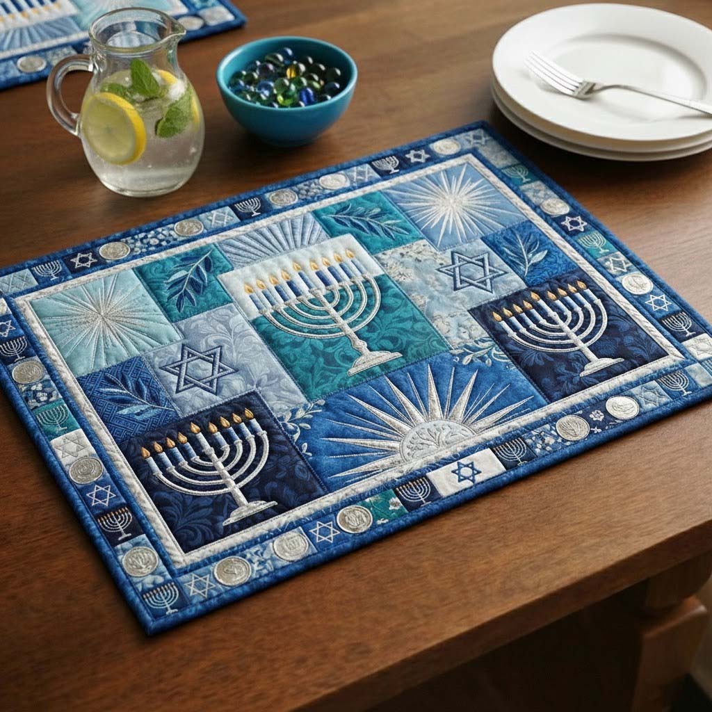 Hanukkah Patchwork Quilted Place Mat GFTOTG3024