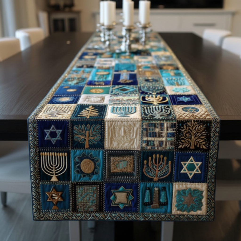 Hanukkah Patchwork Quilted Table Runner GFTOTG2912