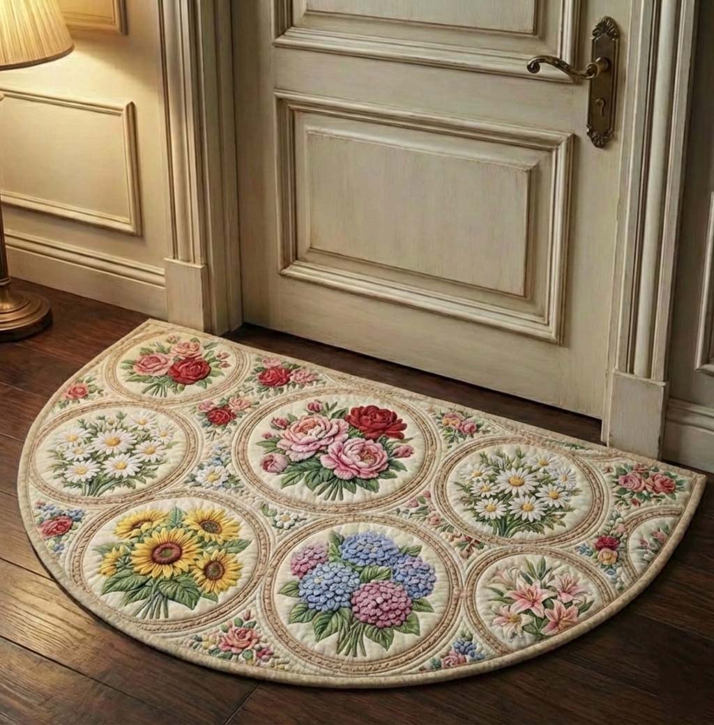 Spring Bloom Quilted Welcome Mat GFTOQA1701
