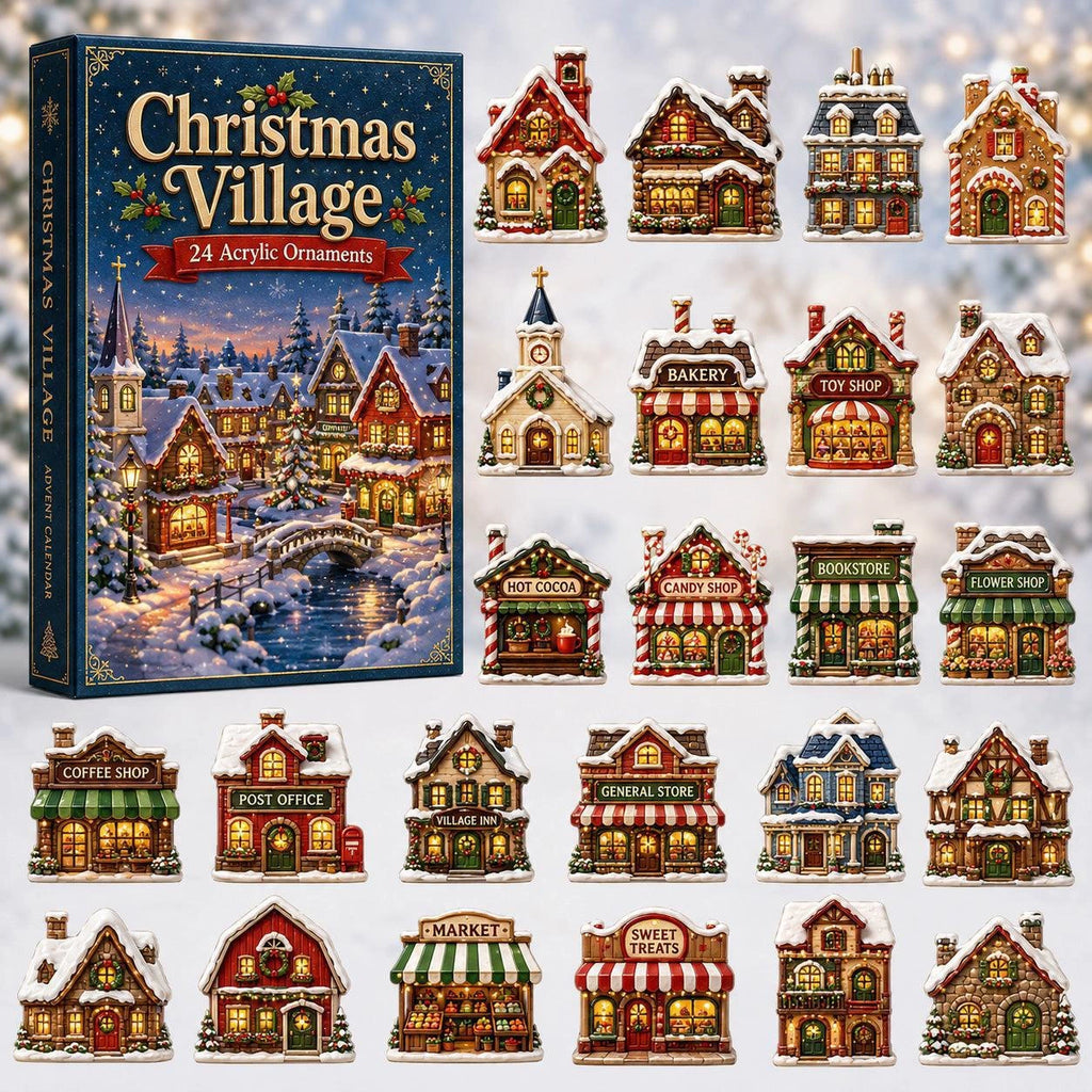 CHRISTMAS KICKOFF 50% OFF - Christmas Advent Calendar 2026 - 24-Day Festive Countdown, Acrylic Charms Blind Box - Christmas Village AC0NT229
