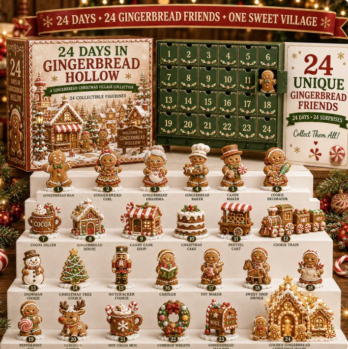 CHRISTMAS KICKOFF 50% OFF - Christmas Advent Calendar 2026 - 24-Day Festive Countdown, Acrylic Charms Blind Box - Christmas Gingerbread Village AC0NT232