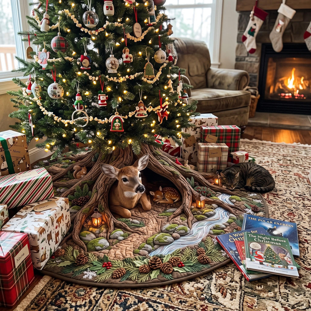 Deer Haven Quilted Tree Skirt GFTOMA13726