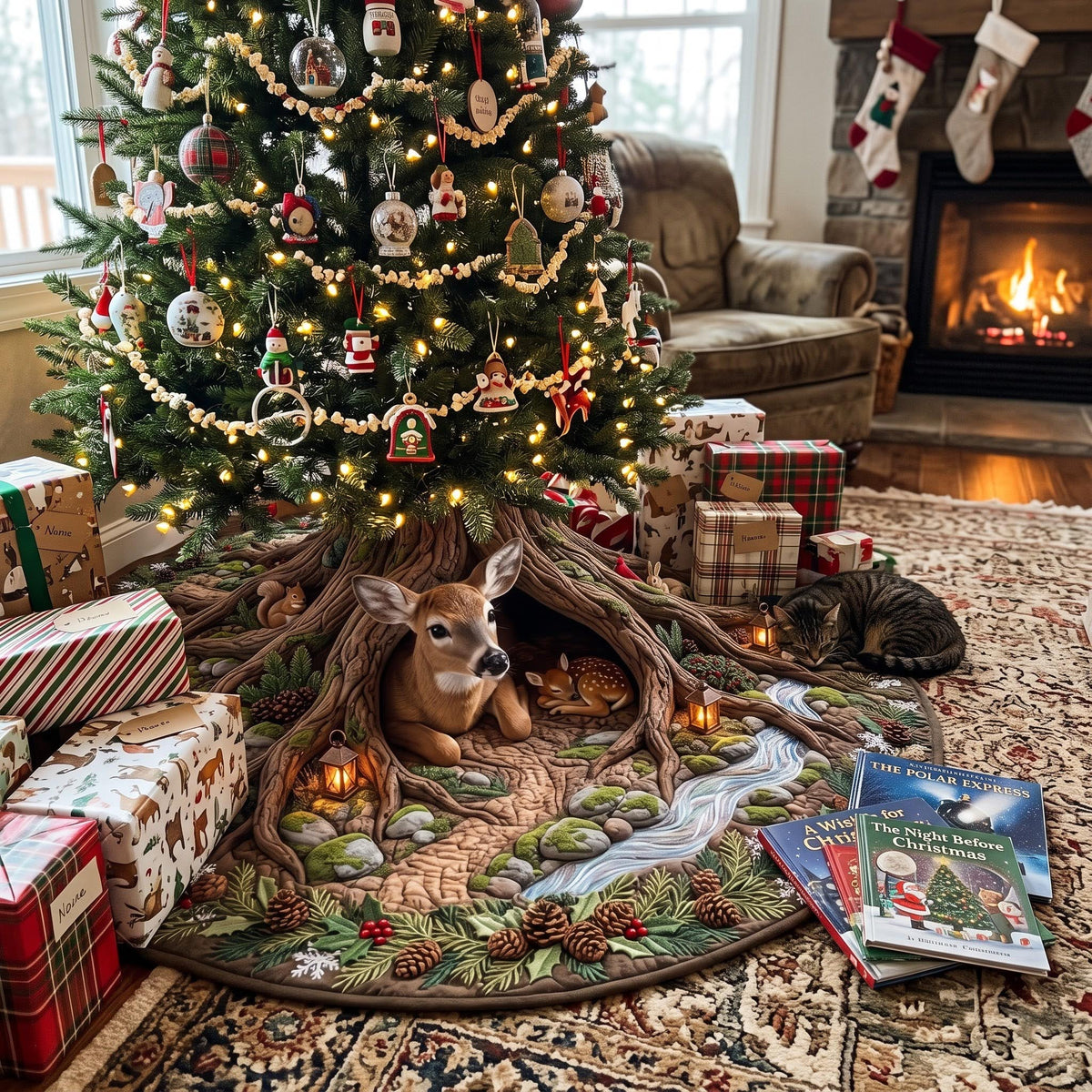 Deer Haven Quilted Tree Skirt GFTOMA13726