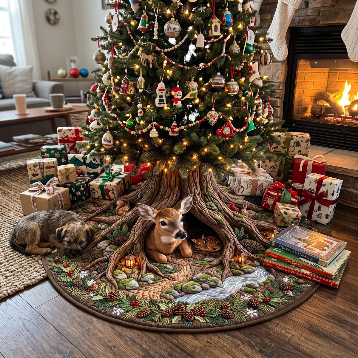 Deer Haven Quilted Tree Skirt GFTOMA13726