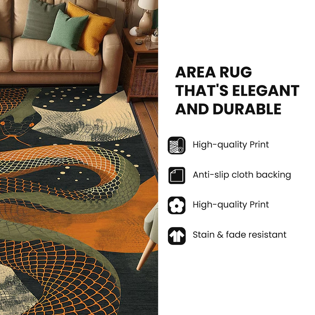 Waterfall Haven Horses Area Rug GFTOHD14142
